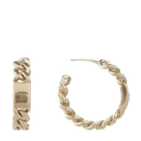 chanel chain hoop earrings